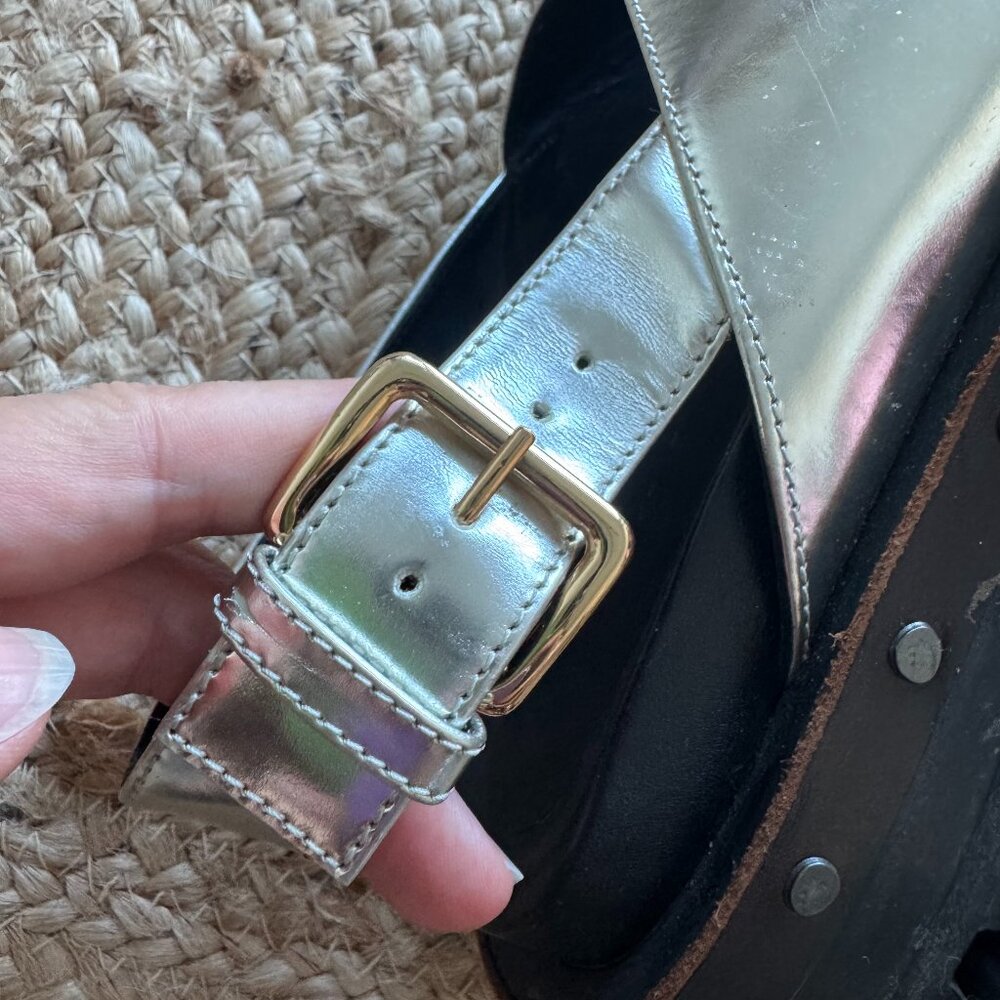 Marni Fussbett Sandals silver Leather – Size 39 / US 9 – Excellent Condition ✨ - Picture 7 of 11